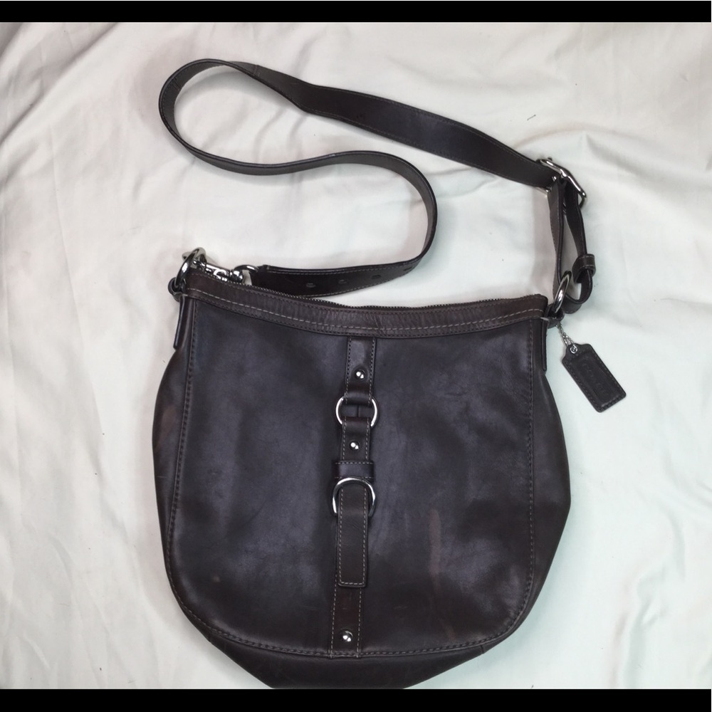 Coach Brown Leather Chelsea Hobo Crossbody READ